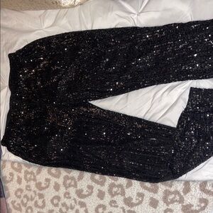 Cable & Gauge Black Sequin Trousers